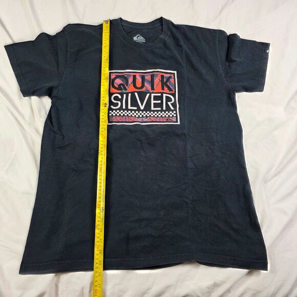 Quiksilver Mens Size XL Black Regular Fit Short Sleeve Shirt Cotton Crewneck - Picture 7 of 8